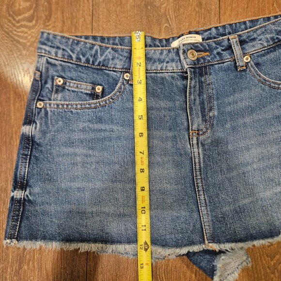 Zara Woman Blue Jean Demin Mid Rise Skort Skirt/Shorts Mini Y2K Preppy Size 8 - Picture 6 of 10